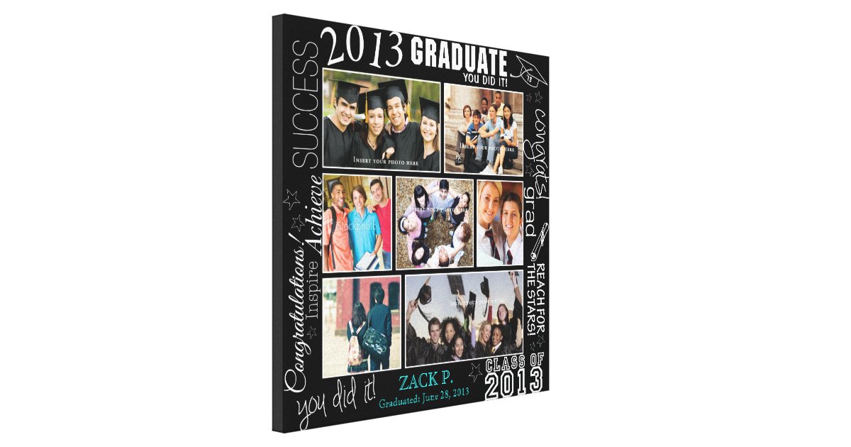 Graduation Collage Fully Customizable Canvas Print Zazzle