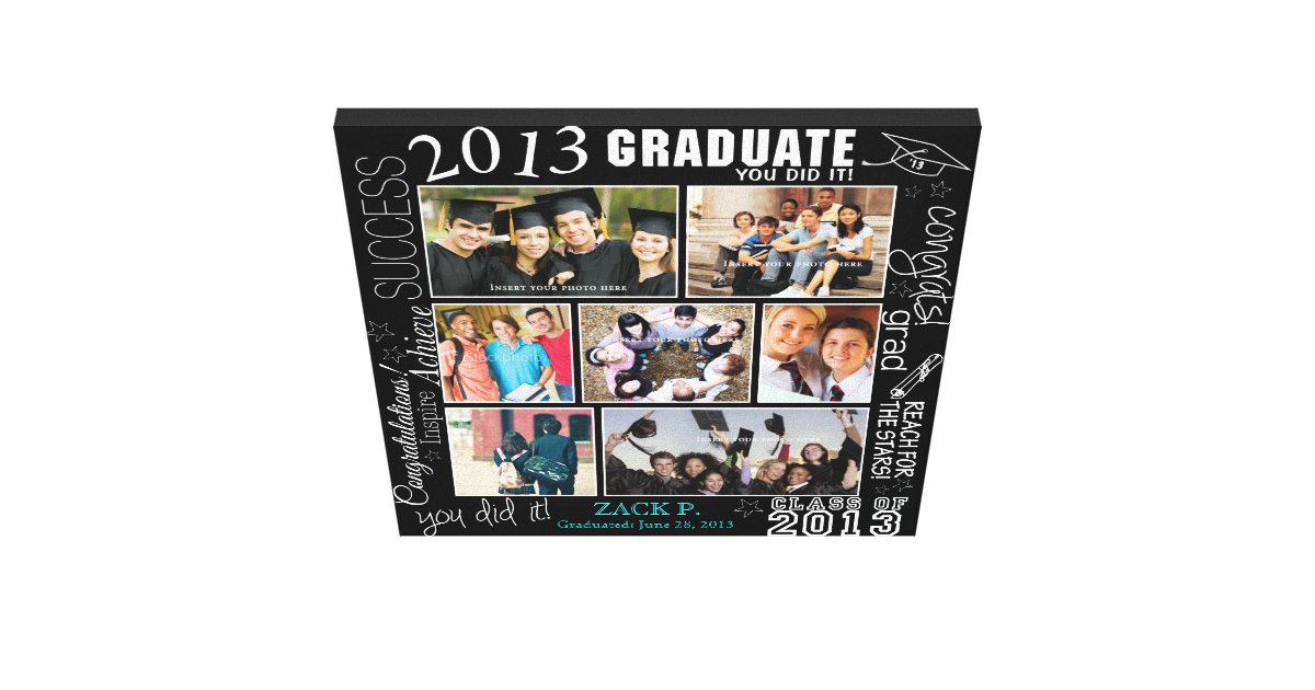 Graduation Collage Fully Customizable Canvas Print Zazzle