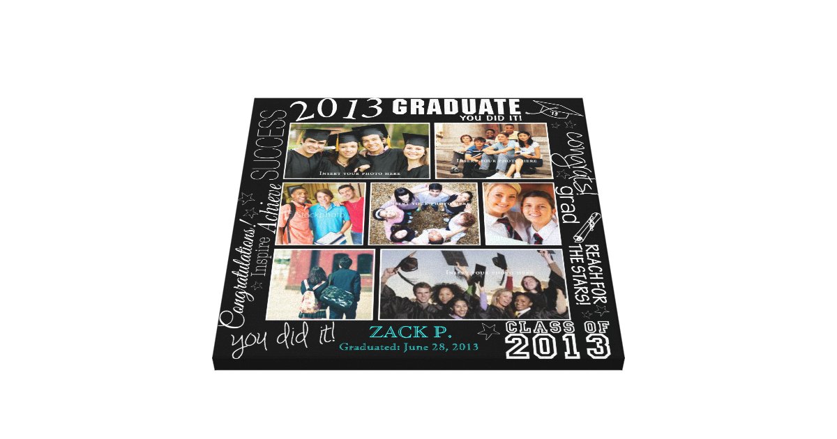 Graduation Collage Fully Customizable Canvas Print Zazzle