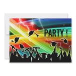 Graduation Crowd Throwing Caps Cosmic Lightning Personalized Announcement