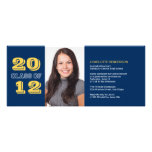 Graduation custom photo invitation blue class of