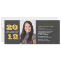 Graduation custom photo invitation gray class of invitation