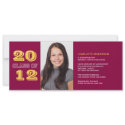 Graduation custom photo invitation red class of invitation