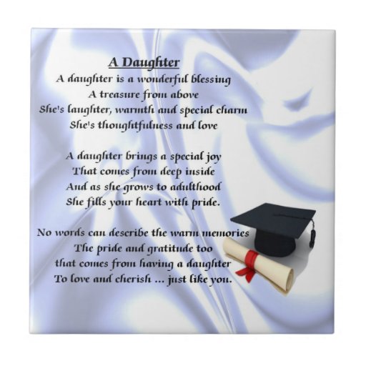 Graduation Daughter Poem Tile Zazzle