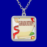 GRADUATION DIPLOMA CARTOON SCHOOL GOAL DONE necklaces