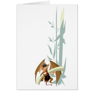 Graduation Dragon with Bamboo Greeting Card