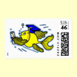 Graduation Fish Graduate funny cute comics stamp stamps