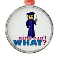 Graduation Girl in Blue Gown Christmas Ornaments