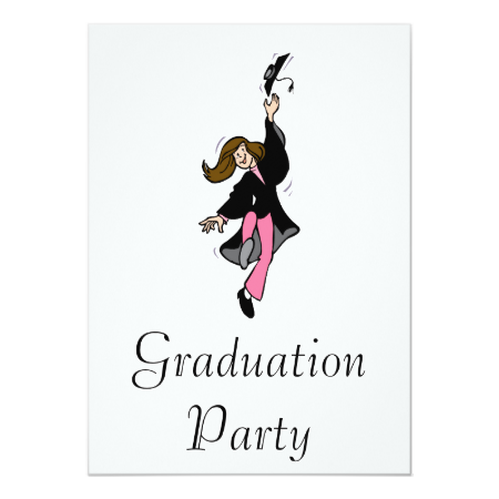 Graduation Girl Toss Personalized Announcement