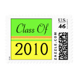Graduation green yellow stripes stamps