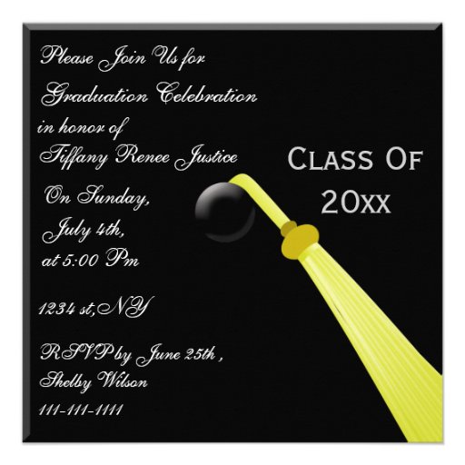 graduation hat back, Graduation party Invitation