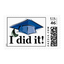 Graduation I did it! postage stamp stamps