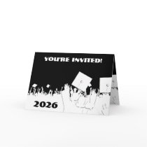 Graduation Invitation-Change Background/Font Color Greeting Card
