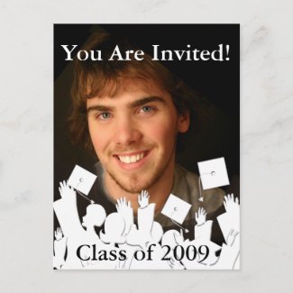 Graduation Invitation-Change Background/Font Color postcard