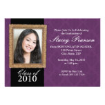 Graduation Invitation - Gold Frame & Damask