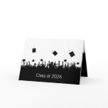 Graduation Invitation of Crowd Tossing Caps cards