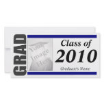 Graduation Invitation Photo Card - blue