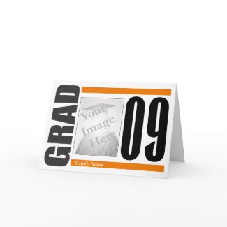 Graduation Invitation Photo Card orange card