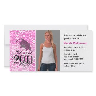 Graduation Invite Photo Card Chic Pattern 3 photocard