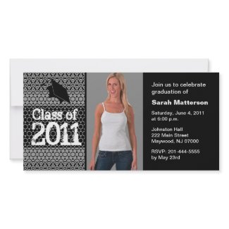 Graduation Invite Photo Card Chic Pattern 9 photocard