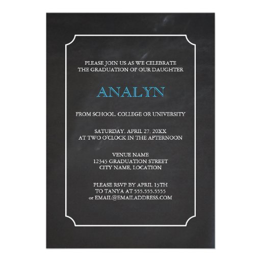 Graduation Keepsake 4 Photo Chalkboard Custom Invitations