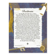 Graduation Key To The Future DESIDERATA Postcards