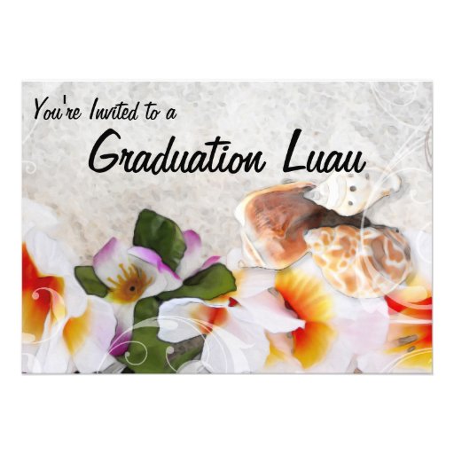 Graduation Luau Open House Custom Announcement (front side)