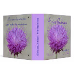 Graduation Memories Binder with Purple Flower