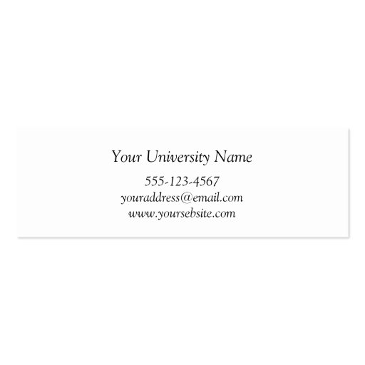 Graduation name card enclosure class year business card template (back side)