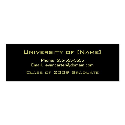 Graduation Name Cards Business Card (back side)