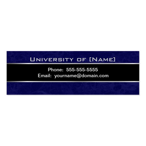 Graduation Name Cards - Marble Blue and Black Business Card Templates (back side)