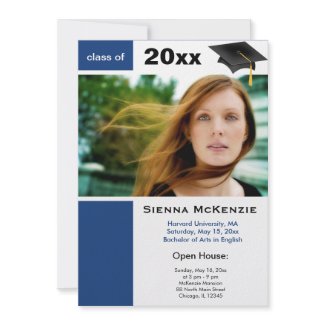 Graduation Open House (Dodger Blue) invitation