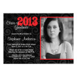Graduation Open House Retro Swirls Neon Red Invite