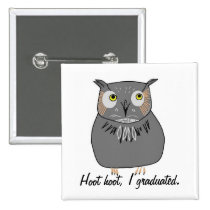 Graduation Owl Button