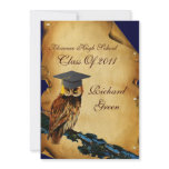 GRADUATION OWL PARCHMENT AND RED WAX SEAL MONOGRAM invitations
