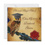GRADUATION OWL PARCHMENT AND RED WAX SEAL MONOGRAM invitations