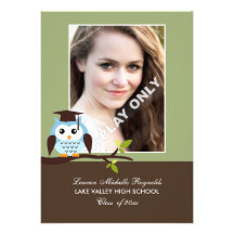 Graduation Owl Photo Open House Invitation