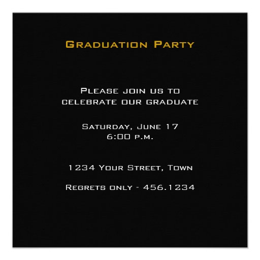 Graduation Party 3 Photo black Invitation