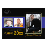 Graduation Party 3 Photos blue Invitation