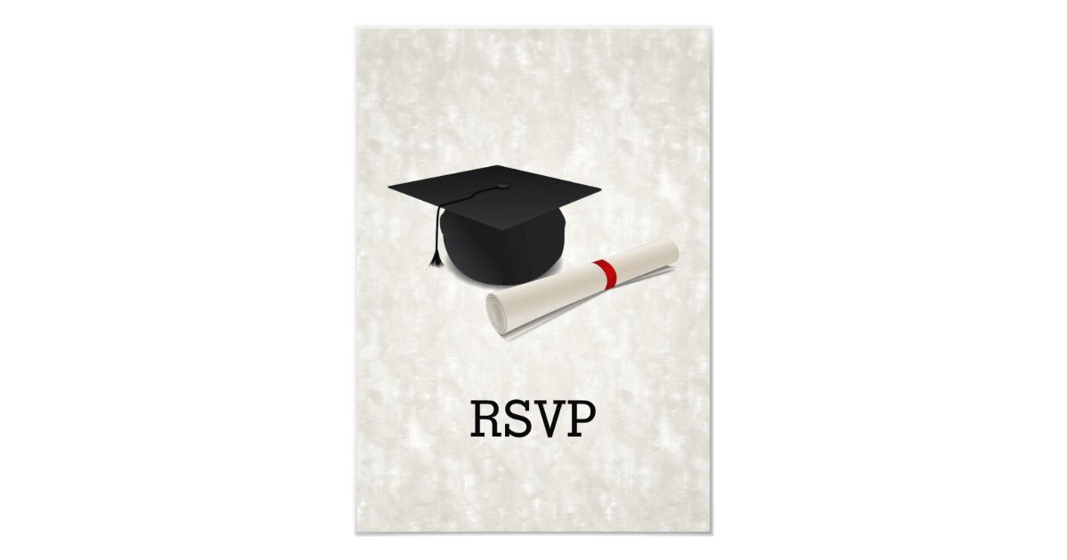 Graduation Party Diploma Customizable RSVP Reply Card | Zazzle
