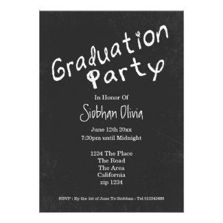 Graduation Party Fun Chalkboard Personalized Announcements