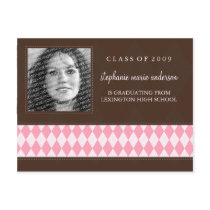 Graduation Party Invitation-Argyle Charm Postcard