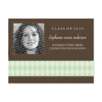 Graduation Party Invitation-Argyle Charm Postcard
