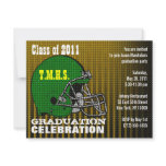 Graduation Party Invitation Football Helmet Green