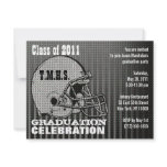Graduation Party Invitation Football Helmet Grey