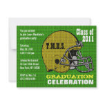 Graduation Party Invitation Football Helmet Yellow