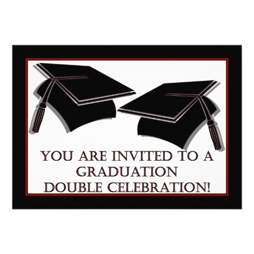 Graduation party Invitation for twins