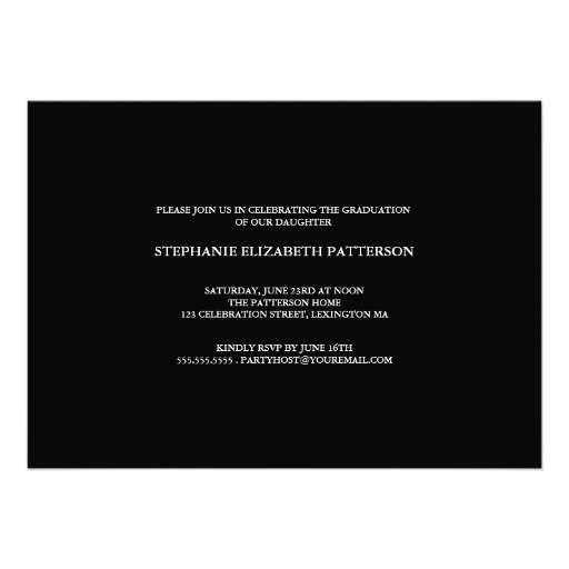 Graduation Party Invitation Photo and Script