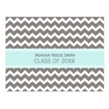 Graduation Party Invitation Postcard Chevron