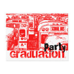 Graduation Party Invitation Red Postcard